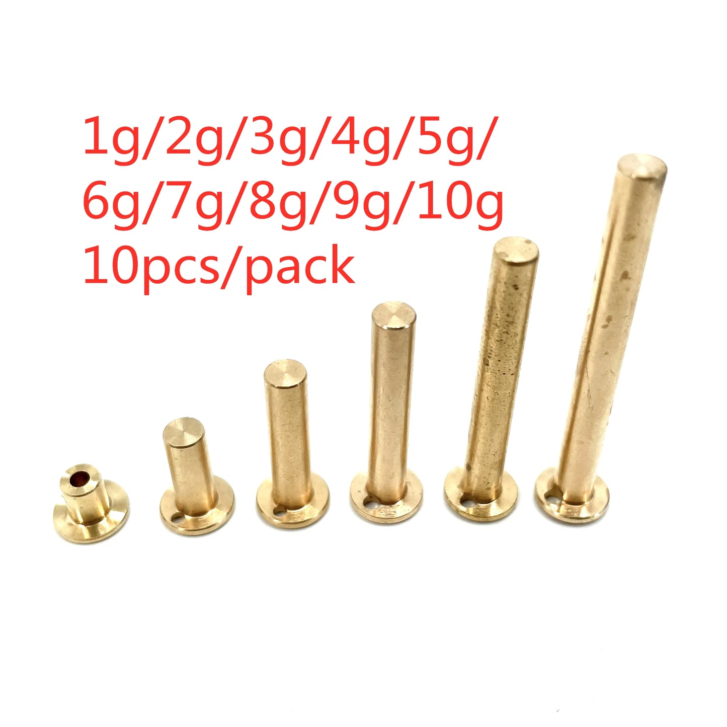 10Pcs Set Golf Club Weight Head Accessories Shaft Plug Assembling Kits Copper Nail Brass Swing Carbon/steel Size .370/.335/.350