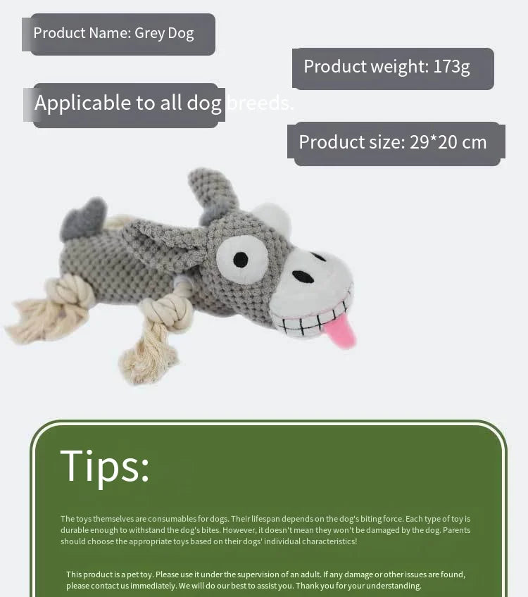 Dog Toys Pet Plush Sound Toys Wholesale Pet Supplies Bite-resistant Educational Toys  Large Dogs Puppy Pets Training Accessories